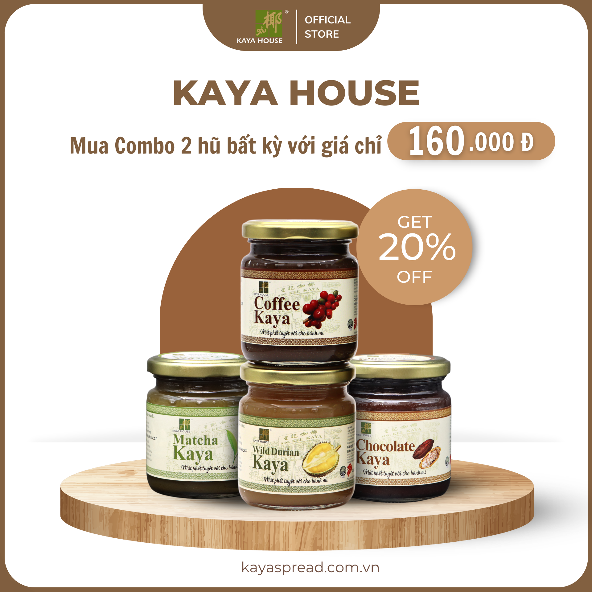 Combo 2 Hũ Kaya House Special Đặc biệt loại 225G - Kaya House - Ăn kèm với Sandwich, làm nguyên liệu nấu ăn