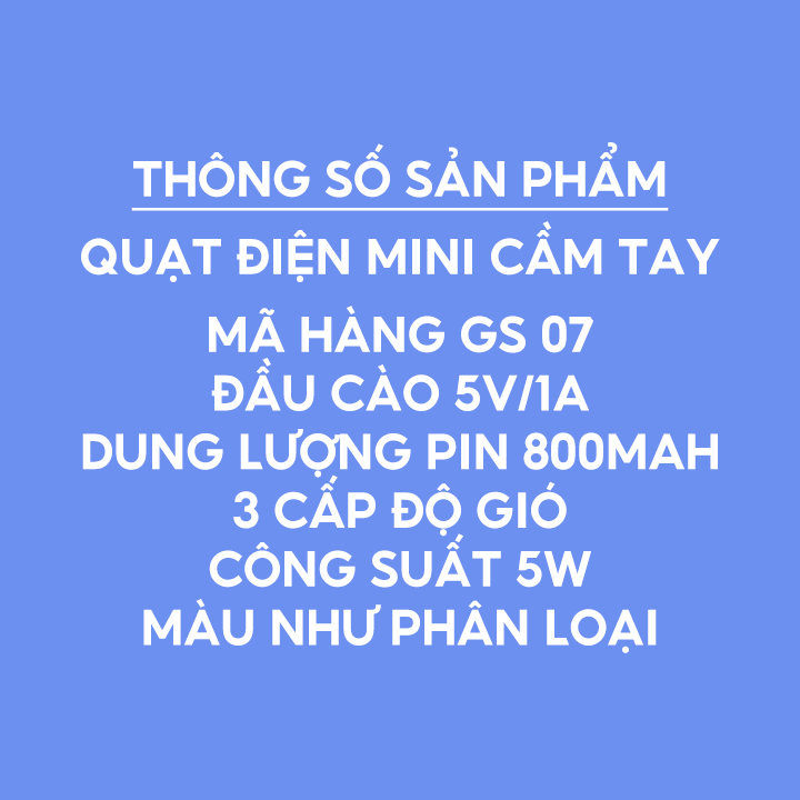 Quạt Tích Điện Mini Cầm Tay Kèm Giá Đỡ Điện Thoại Dung Lượng Pin 800mah