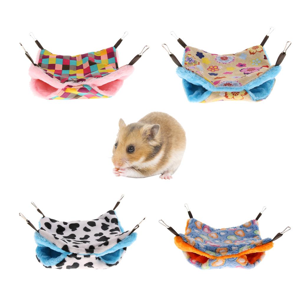 Small Pet Hamster Ferret Double Bunkbed Cage Hammock Hanging Bed