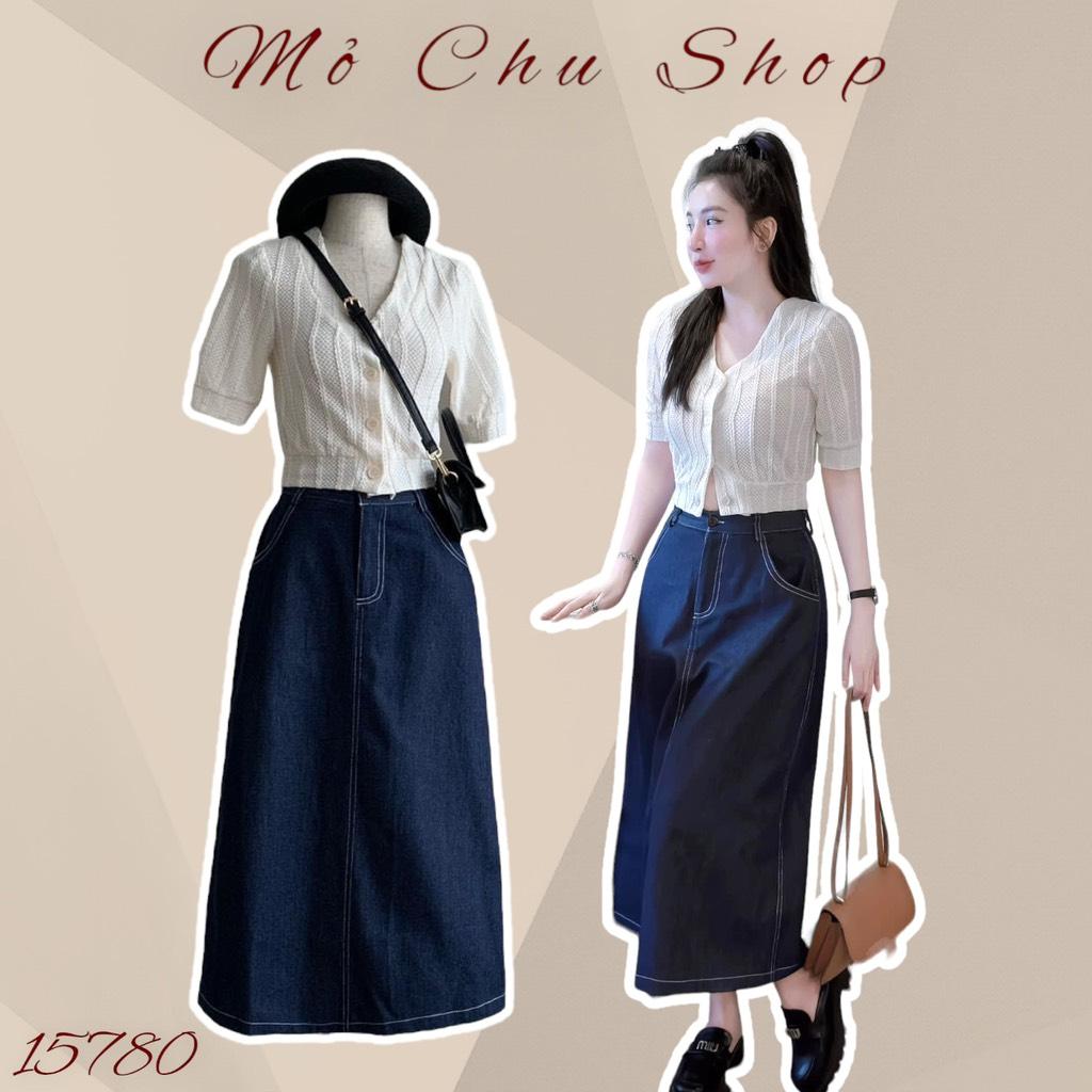 Set váy jeans áo thun lưới bigsize