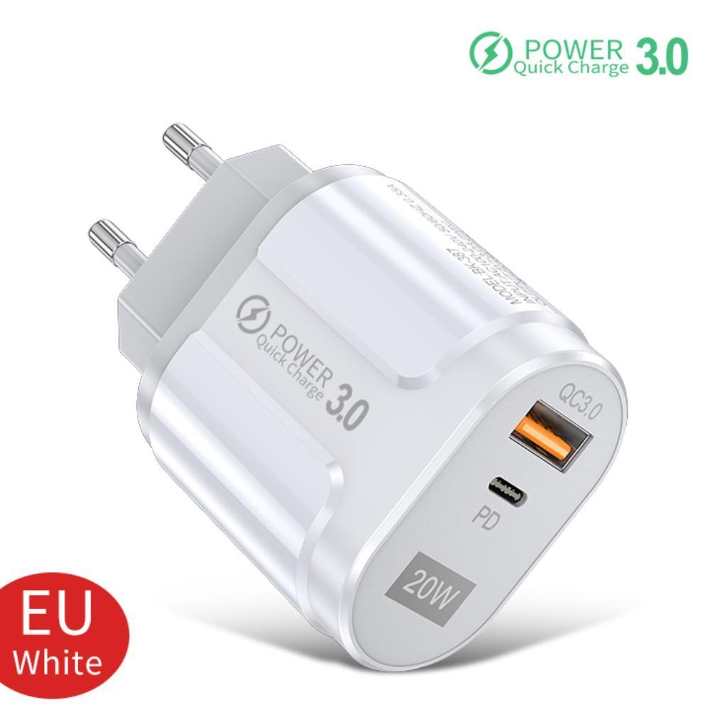 XIAOMI Bộ Sạc Nhanh Pd 20w Usb3.0 Eu Us 3a Cho Iphone 12 Samsung
