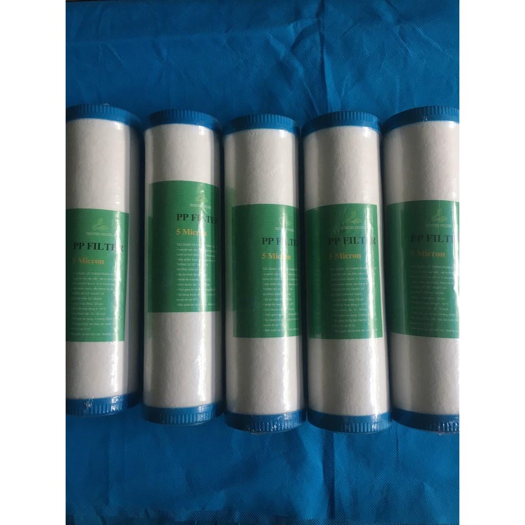 COMBO 10 LÕI SỐ 1 PP 10inch CÓ NẮP BÍT DÙNG CHO MÁY LỌC NƯỚC, MÁY RO GIA ĐINH