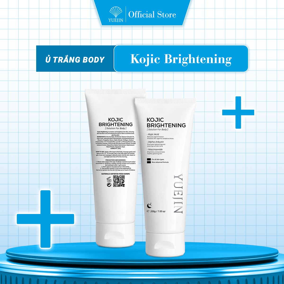 Kem Ủ Trắng Da Toàn Thân Yuejin Kojic Brightening (Dạng tuýp 200g)