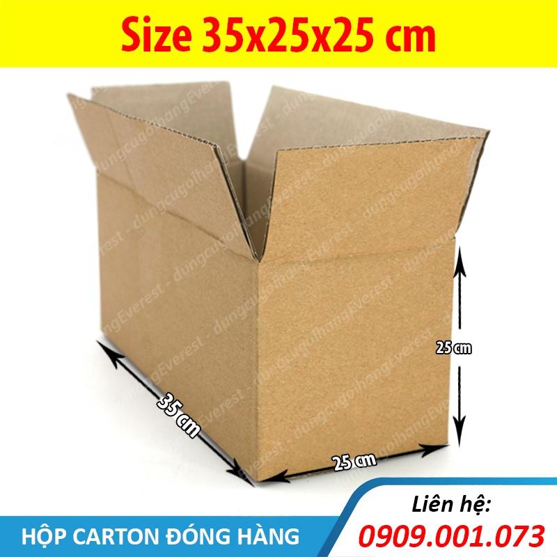 Hộp giấy size 35x25x25 cm, thùng carton gói hàng Everest