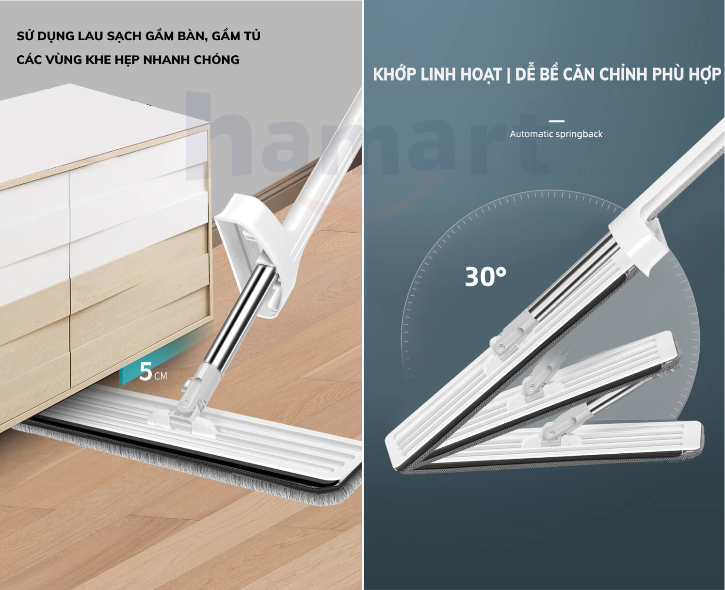 Cây Lau Nhà Mini Tự Vắt Thông Minh Xoay 360 Chổi Lau Sàn Gấp Gọn Kèm 2 Miếng Vải Lau KHÔNG THÙNG