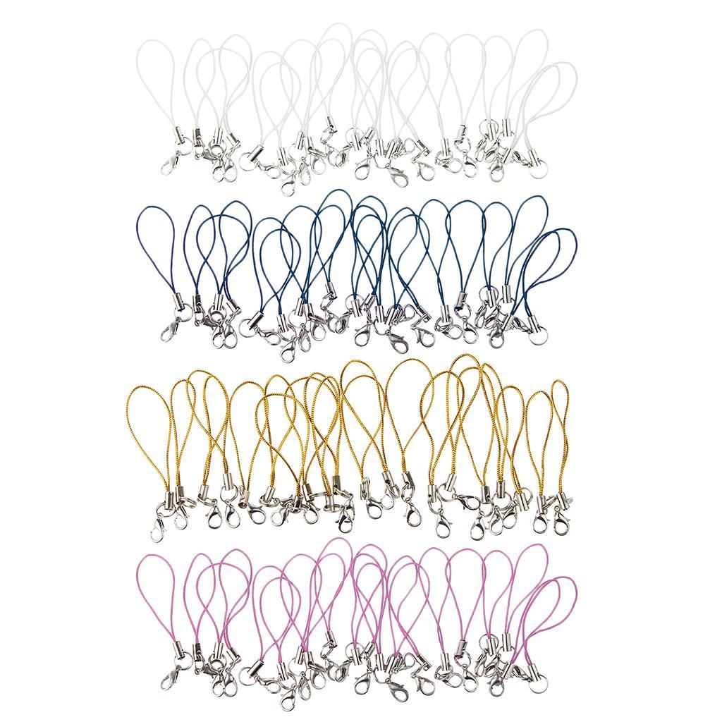 2-5pack 20pcs DIY Mobile Cellphone Keychain Lanyard Charms DIY Rope Gold