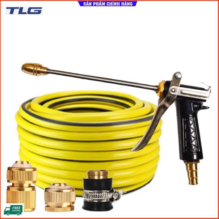 Rửa xe tưới cây Bộ dây và vòi xịt tăng áp lực nước 300% loại 30m cút đồng,nối đồng 206318
