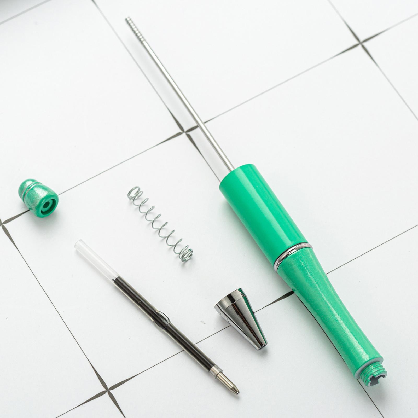Beadable Pens with 20Pcs Refills Black Ink Ballpoint Pen Cute Office Supplies DIY Making Gift for Teacher Journaling Drawing