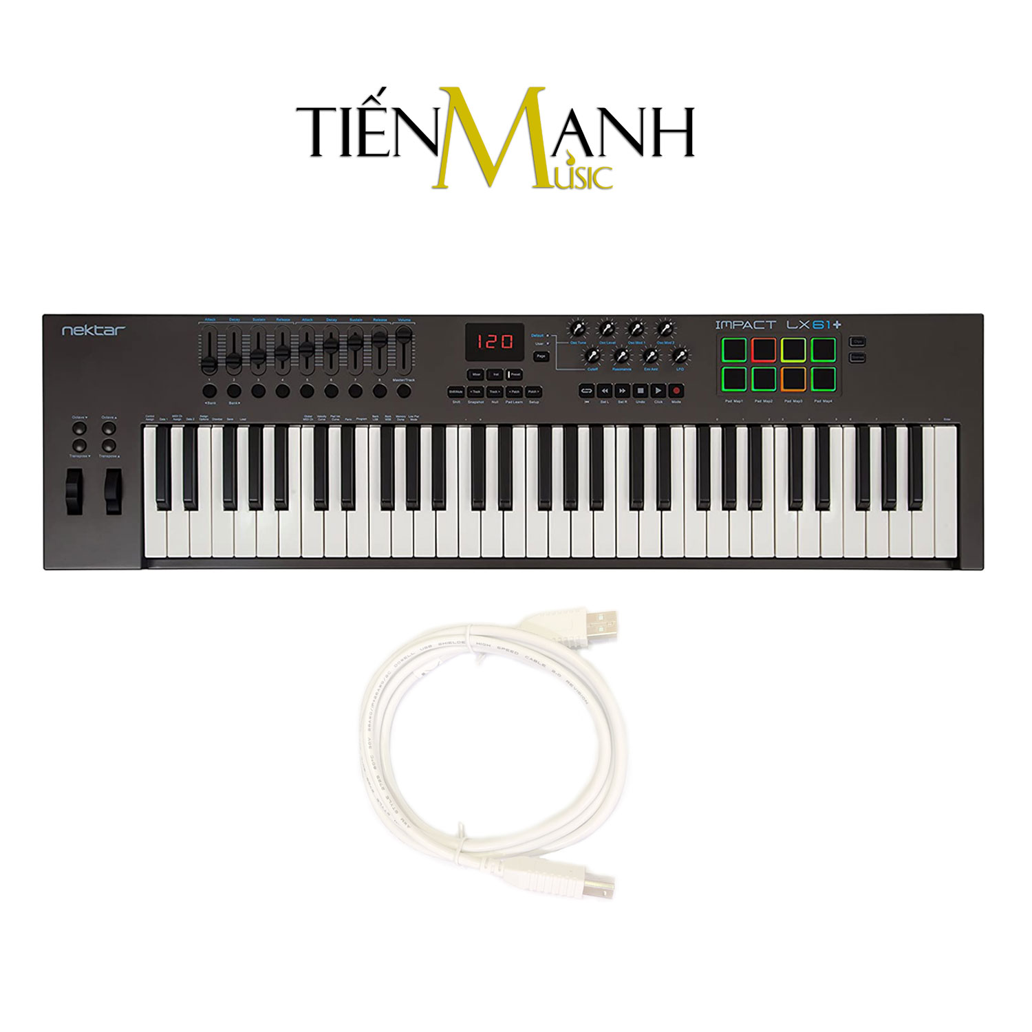 Nektar LX61+ Midi Keyboard Controller 61 Phím Cảm ứng lực Bàn phím sáng tác - Sản xuất âm nhạc Producer LX61 Hàng Chính Hãng - Kèm Móng Gẩy DreamMaker