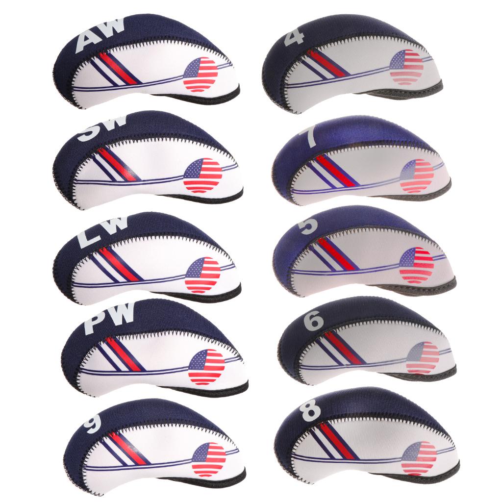 Set 10 Vỏ Bọc Đầu Gậy Golf Bằng Nylon Chống Thấm Nước Tiện Lợi