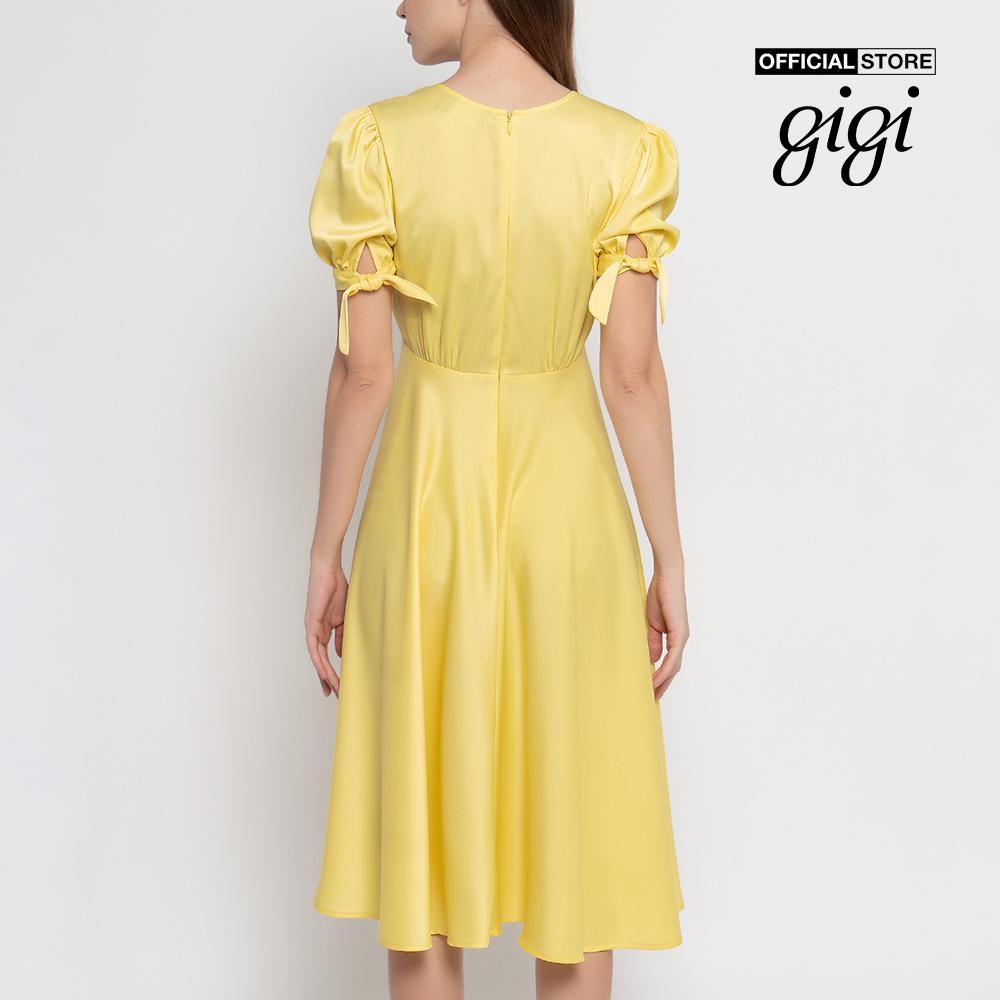 GIGI - Đầm midi cổ V tay ngắn Tie Sleeve G2103202137L