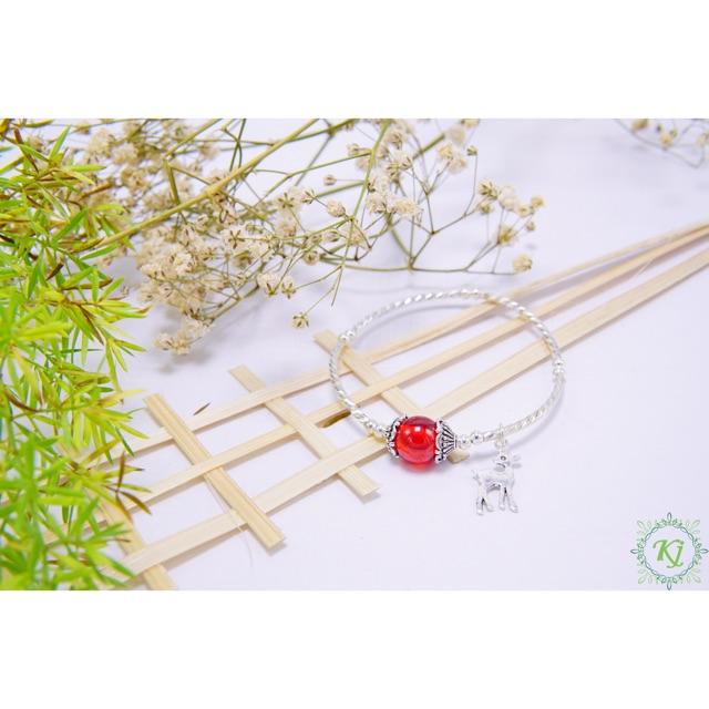 Vòng Tay Đá Topaz Đỏ Mix Charm Bạc S925