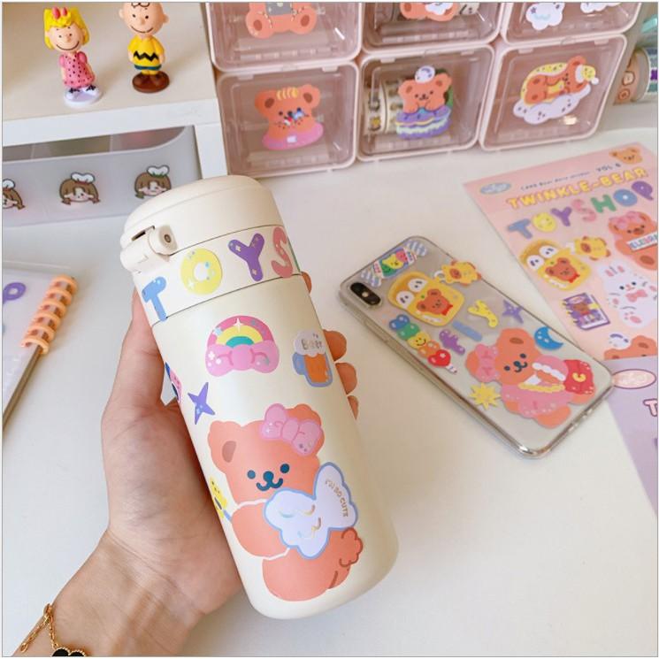 Sticker gấu dễ thương chống thấm nước, nhãn dán đẹp SUNNYSTORE