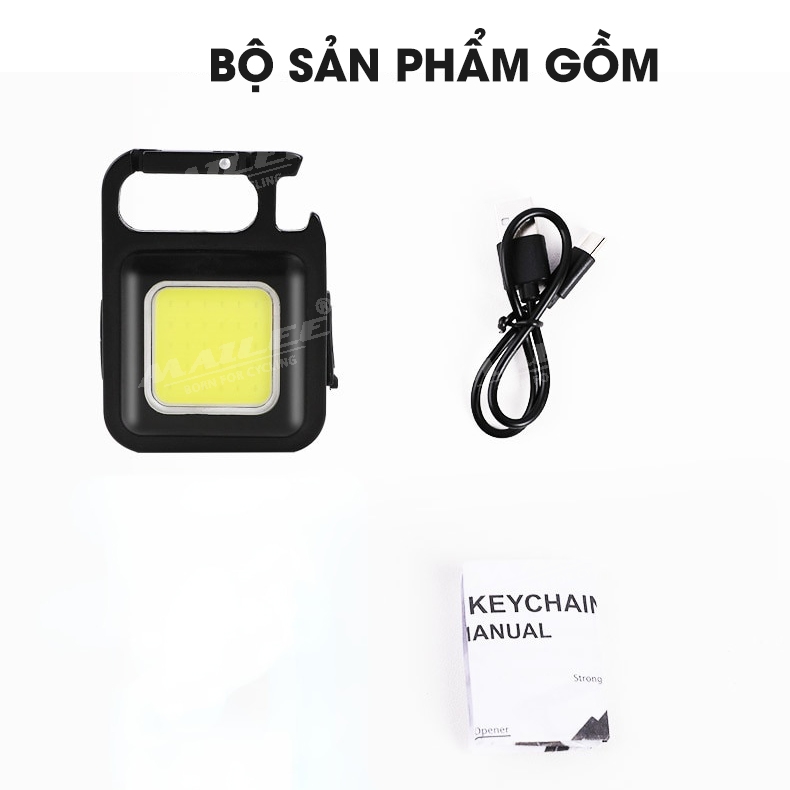 Đèn Móc Khóa USB mini di động đa năng KEYCHAIN LIGHT 500 Lumens 30 led COB độ sáng cao khung vỏ nhôm sạc type-C có nam châm - Mai Lee