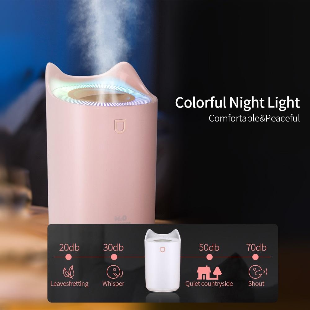 3L Máy Tạo Độ Ẩm Không Khí Đôi Vòi Phun Ẩm Khuếch Tán USB Hương Thơm Máy Khuếch Tán Tinh Dầu Lộc Coloful LED Siêu Âm Khuếch Tán Hương Thơm
