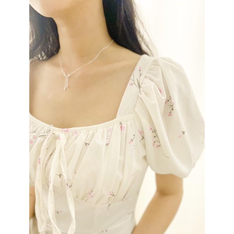 Muse Dress - Đầm midi xẻ tà nơ ngực