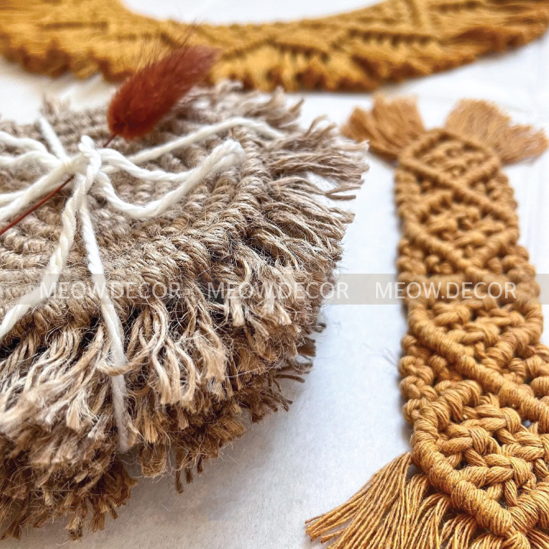 Lót ly thừng gai trang trí chụp ảnh, lót nến, phụ kiện decor phong cách vintage