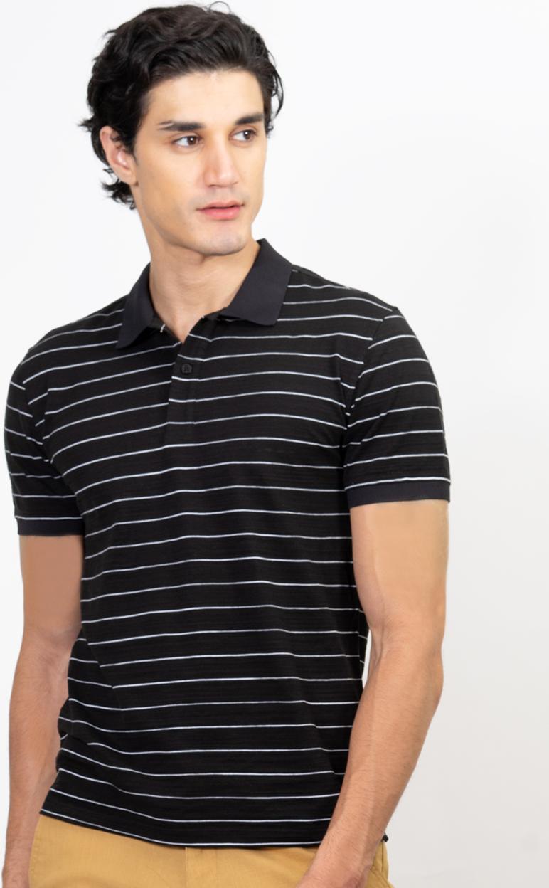Áo Polo Nam Novelty NATMSLMCSR191238N - Đen Sọc Trắng