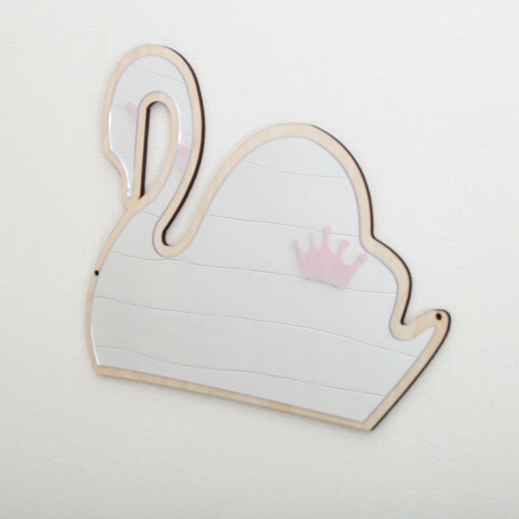 Kid's Bedroom Wall Hanging Mirror Novelty Wall Art Home Decor DIY Swan #1