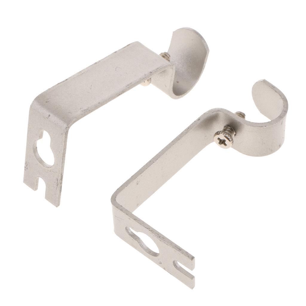 4 Pieces Iron Practical Curtain Pole Bracket Curtain Rod Bracket -Adjustable