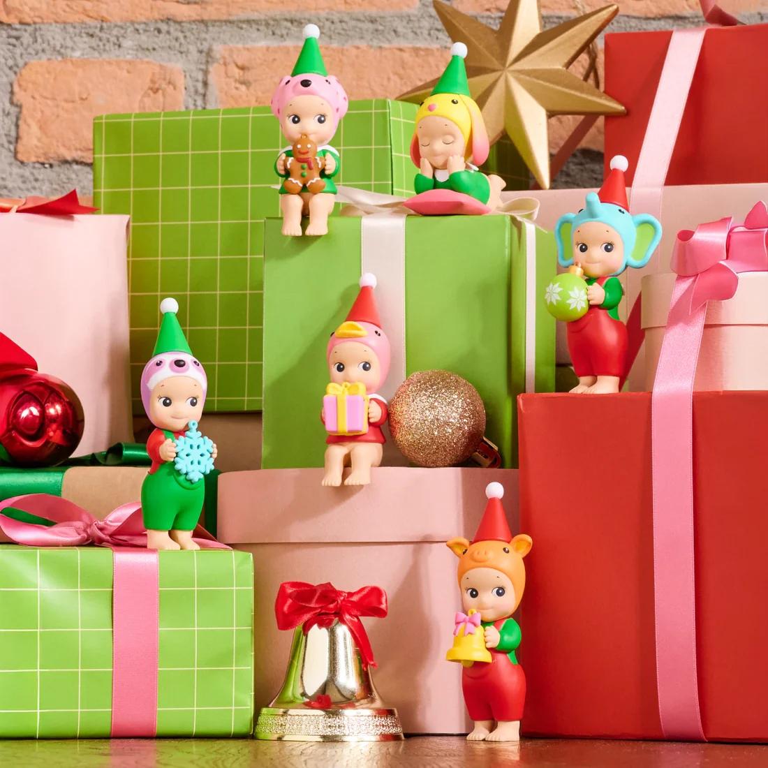 Blindbox Mô Hình Trang Trí Mini - Sonny Angel - Santa's Little Helper Series - Smiski