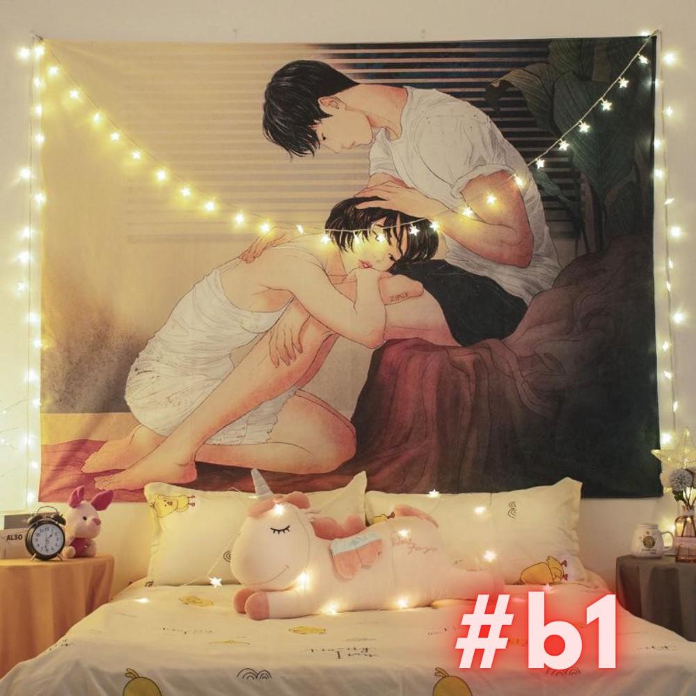 Thảm treo tường Decor phòng ngủ vintage, vải treo tường sexy