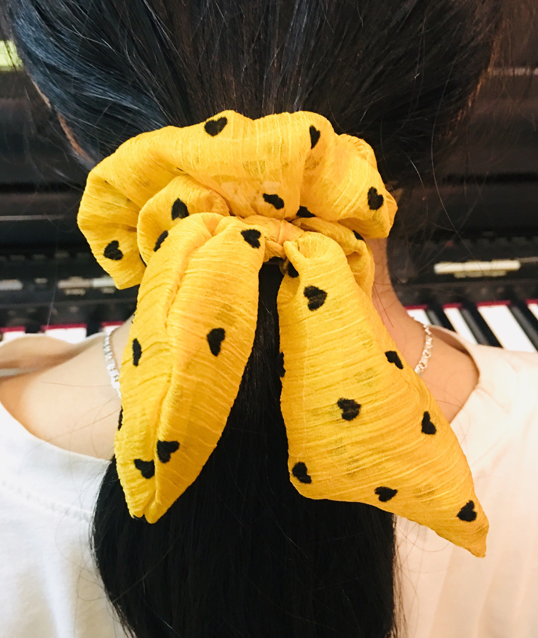 Chun buộc tóc vải/ Cột tóc vả hình nơ xinh HOT HIT COMBO 2 CÁI