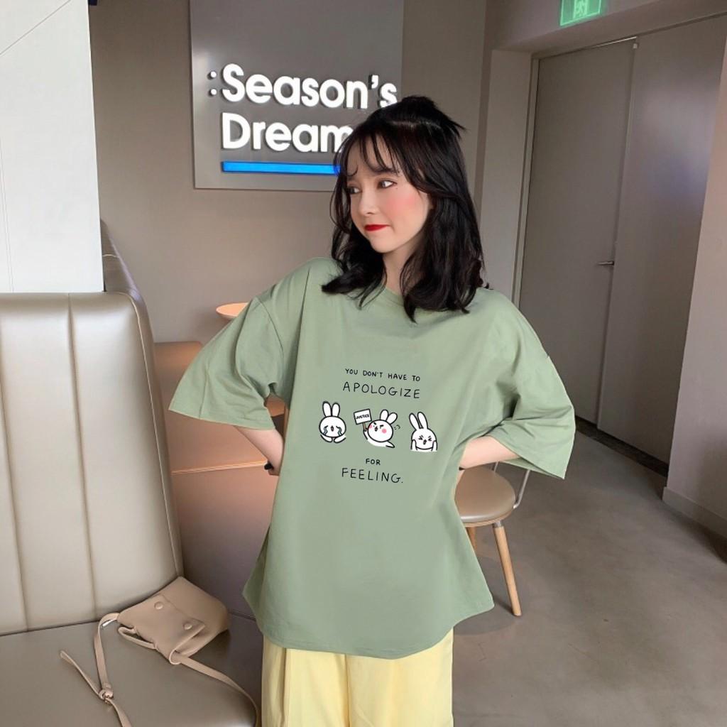 Áo thun tay lỡ 3 Thỏ APOLOGIZE phông Unisex nam nữ tee oversize form rộng pull Ulzzang Streetwear Hàn Quốc vải mềm