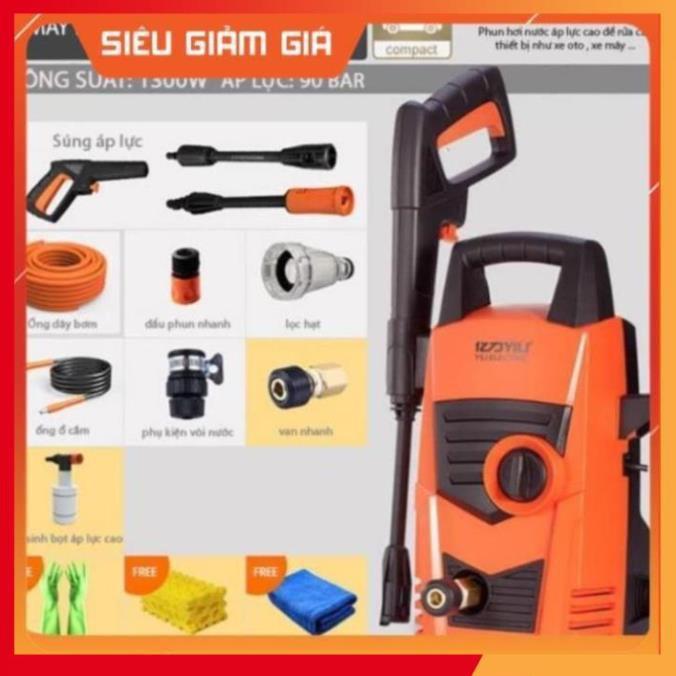Bơm áp lực cao phun rửa oto xe hơi, xe máy 628 TL  tặng gang tay lau xe M 241