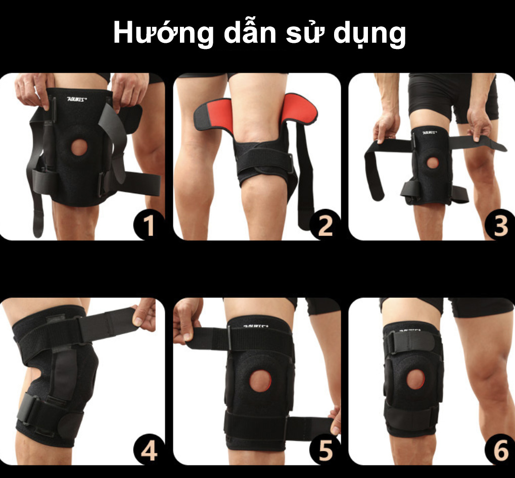 Băng Nẹp Gối H5 Có Nẹp Nhôm Hỗ Trợ Sau Mổ Dây Chằng Chéo Knee Pad Chính Hãng Aolikes (1 Chiếc)