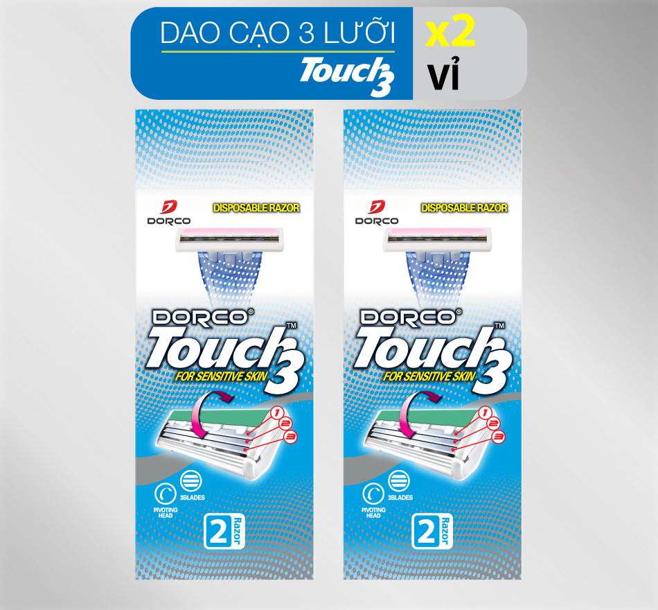 Vỉ 2 dao cạo 3 lưỡi DORCO TP 900 2B