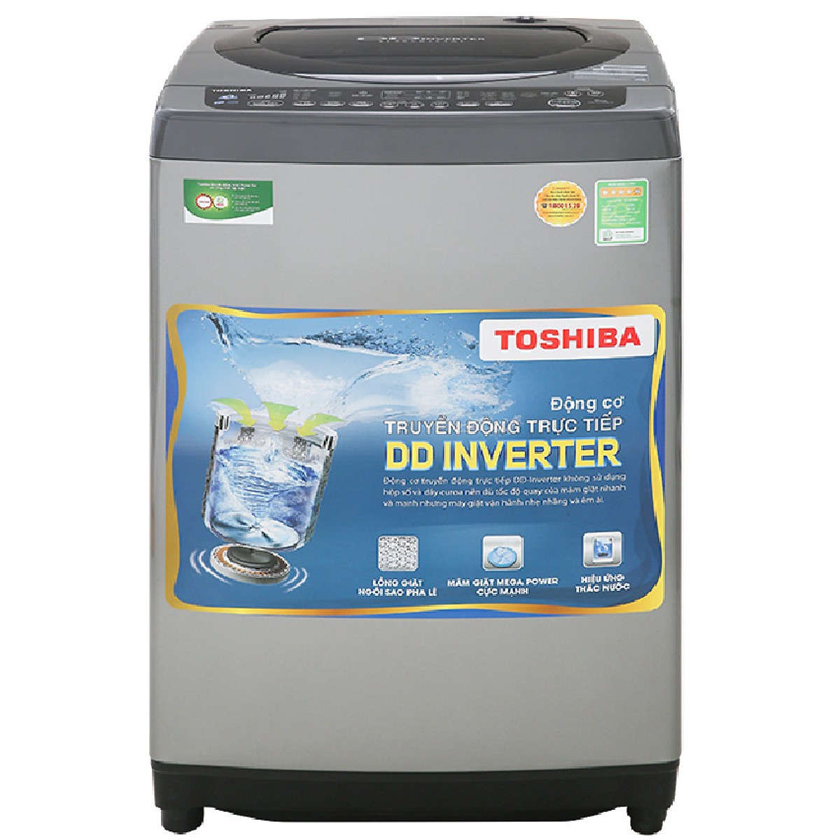 Máy giặt Toshiba Inverter 9 Kg AW-DJ1000CV SK- Hàng Chính Hãng + Tặng Bình Đun Siêu Tốc