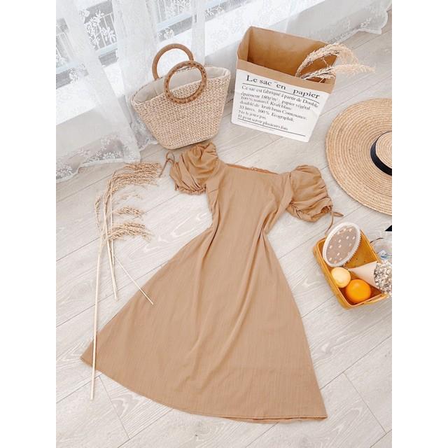 Đầm Suông Dài Cổ Vuông Nhiều Màu