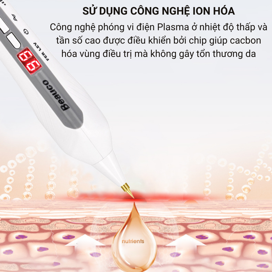 Máy Plasma BEAUCO, Máy Nhấn Mí Plasma Hàn Quốc, Máy Đốt Nốt Ruồi, Mụn Thịt,Mụn Cóc, Nám Tàn Nhang 9 Cấp Độ, Bảo Hành 12T