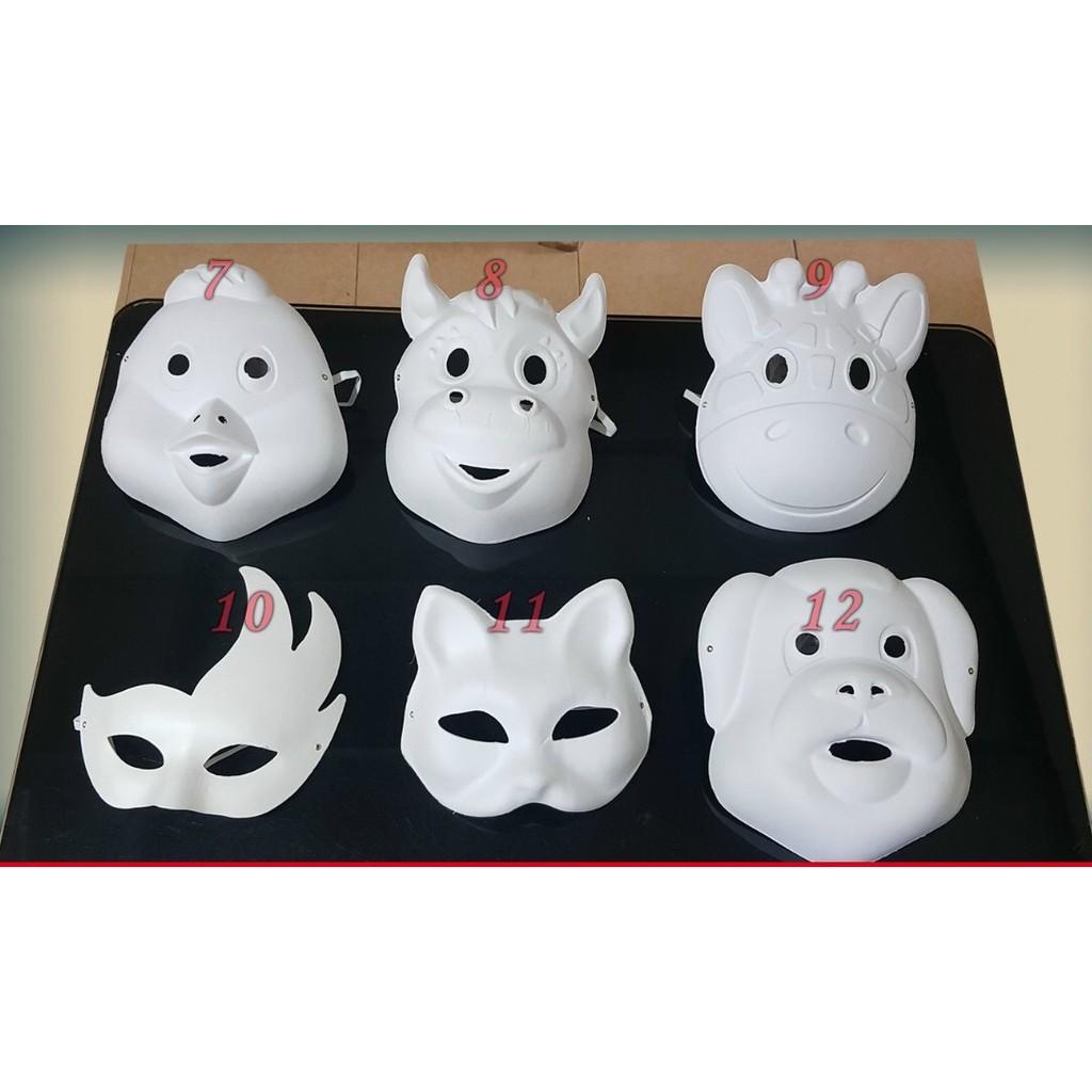 Mặt nạ giấy bồi cho bé chơi tô màu và chơi mặt nạ trung thu hóa trang halloween