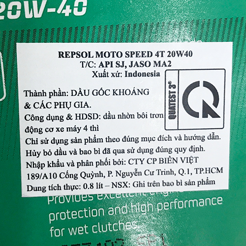 Nhớt Xe Số Cao Cấp Repsol Moto Speed 4T 20W40 0.8L