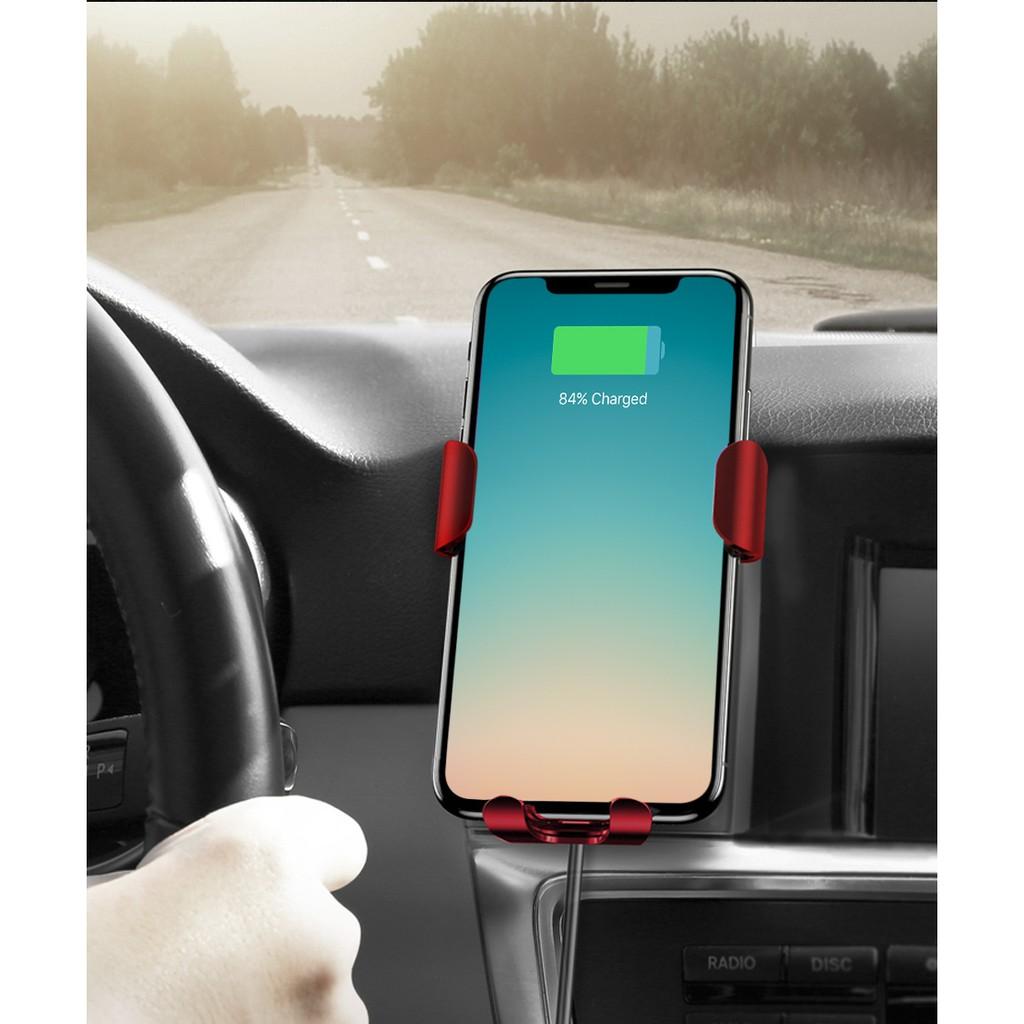 Giá đỡ điện thoại kiêm sạc nhanh không dây trên xe hơi chuẩn QI Baseus Gravity Car Mount kẹp cửa gió