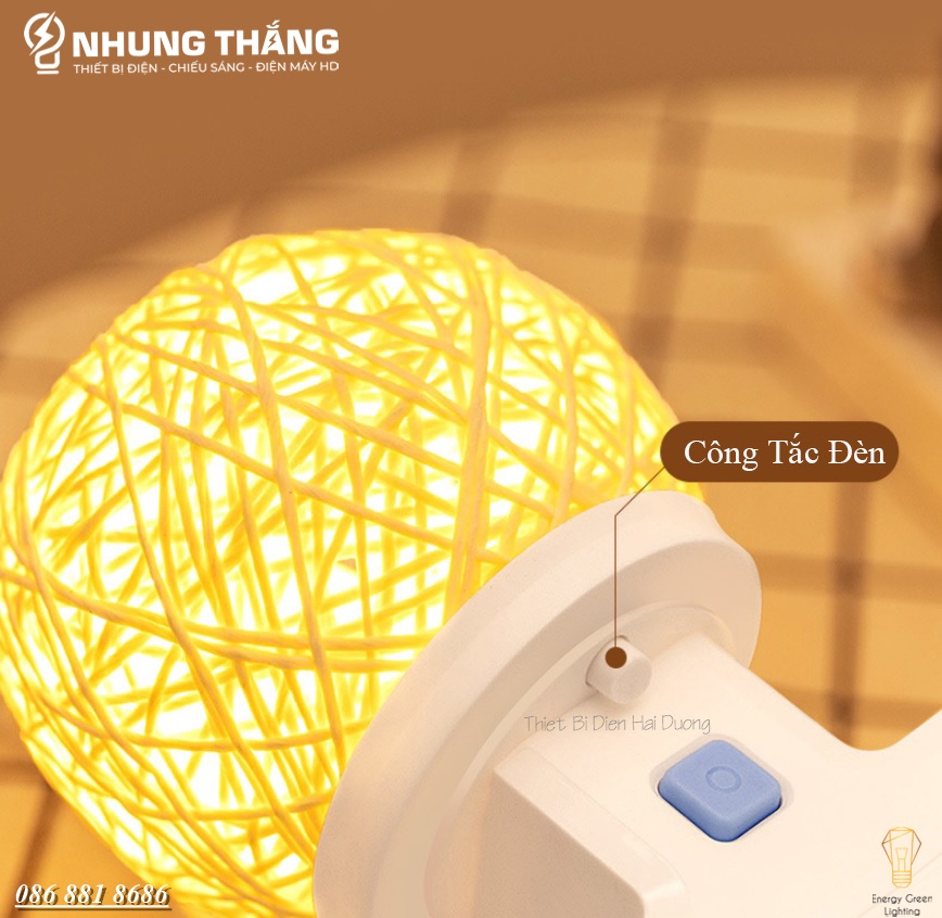 Ổ Cắm Điện Đa Năng - Đèn Ngủ Cầu Mây - 2 Cổng USB , Ổ Chịu Tải 2500W, Chống Cháy Nổ - Kèm Phích Chuyển Đổi - Có Video