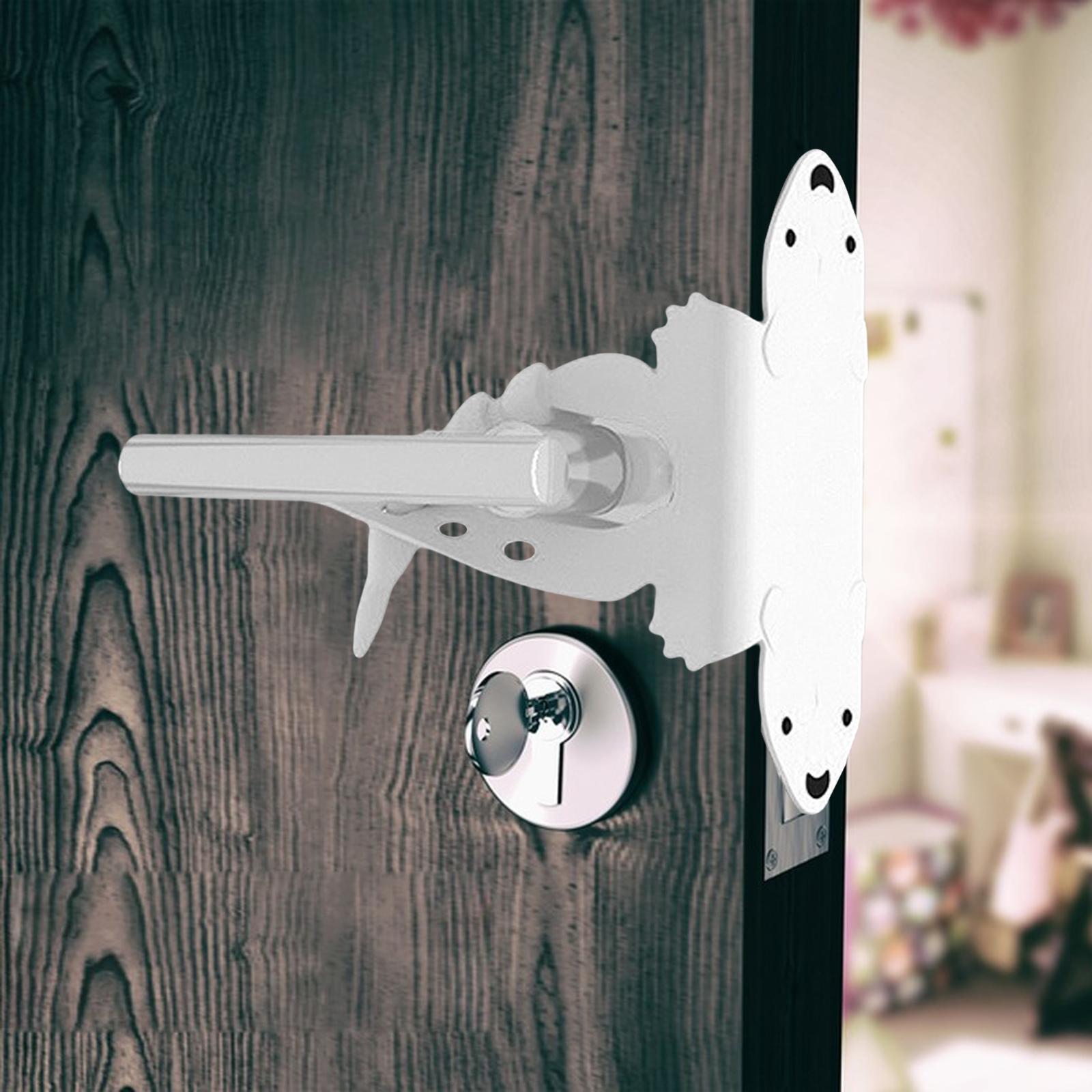 4x White Silicone Door Cushion Latch Cover Quiet Cute Bear for Nursery Baby
