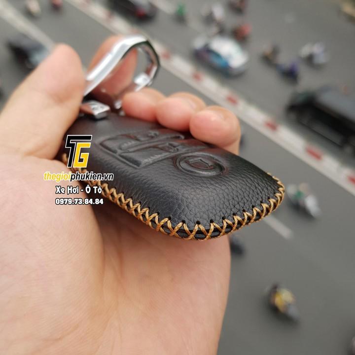 Bao da Handmade bảo vệ chìa khóa xe Kia Cerato 2016-2018, KIA K3, Sorento, Optima…kèm móc đeo Inox