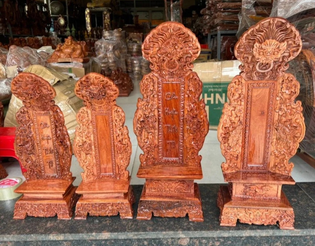 Bài vị cửu huyền thất tổ gia tiên gỗ hương cao 61 cm