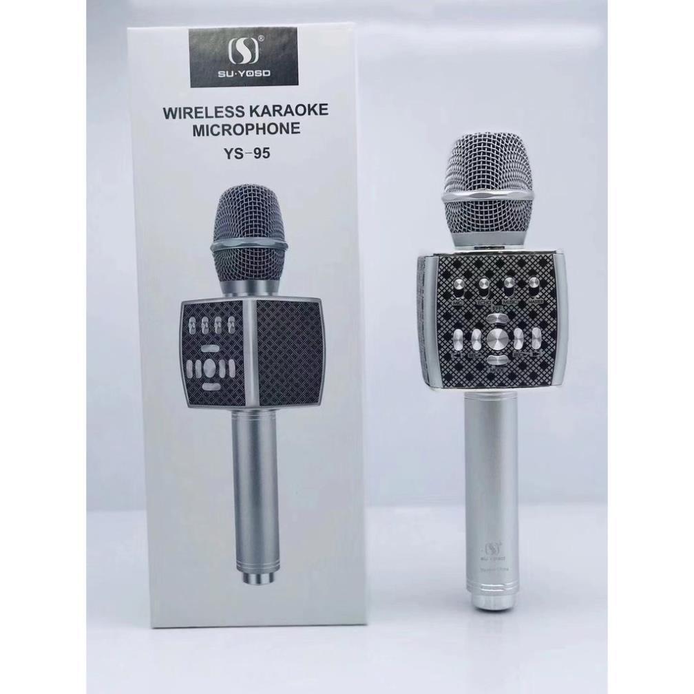 Mic Karaoke Bluetooth YS95 Tích Hợp Loa Bass Dùng Hát Tại Nhà Hoặc Livetream không dây