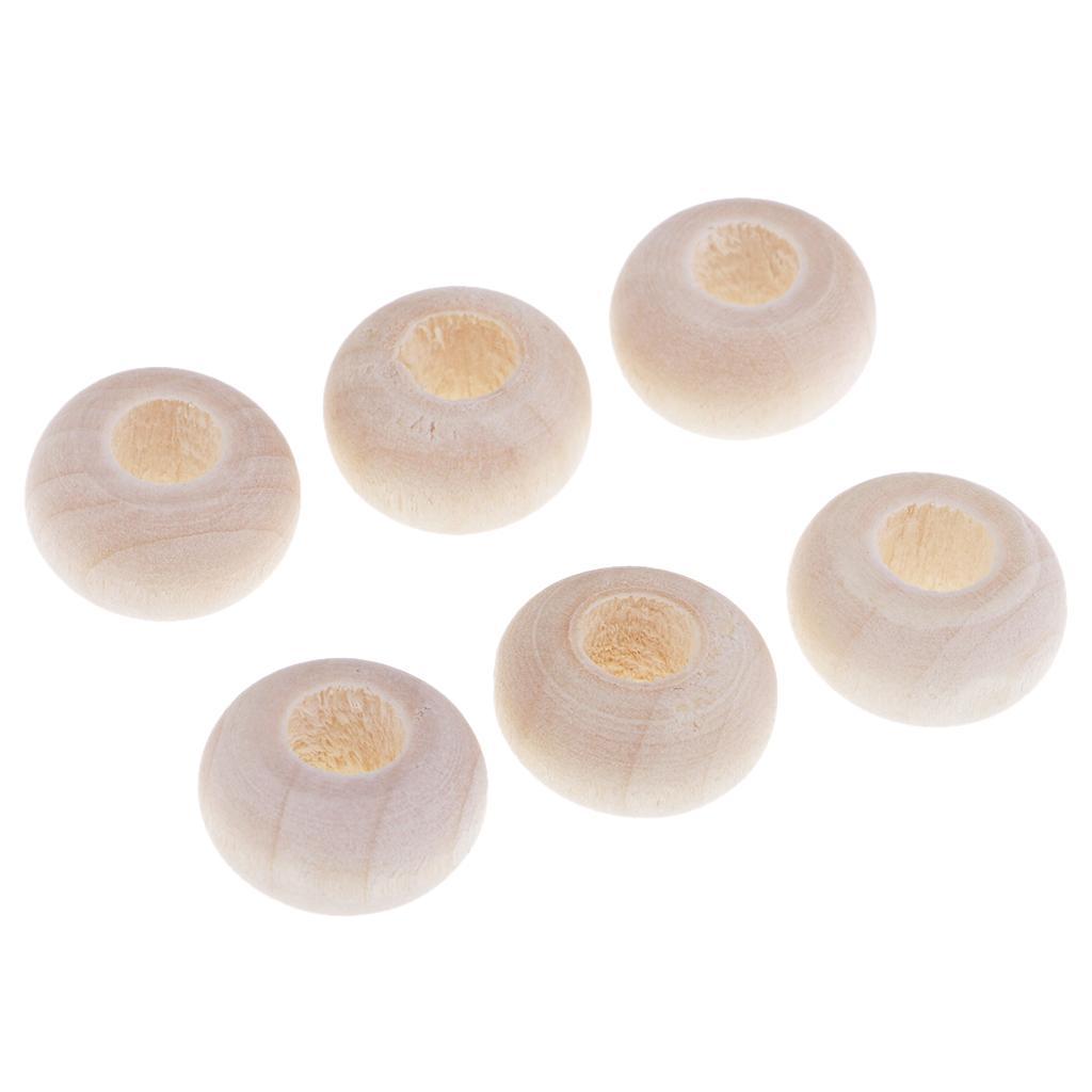 300Pack Natural Abacus Wooden Spacer Beads DIY Macrame Jewelry Charms Crafts