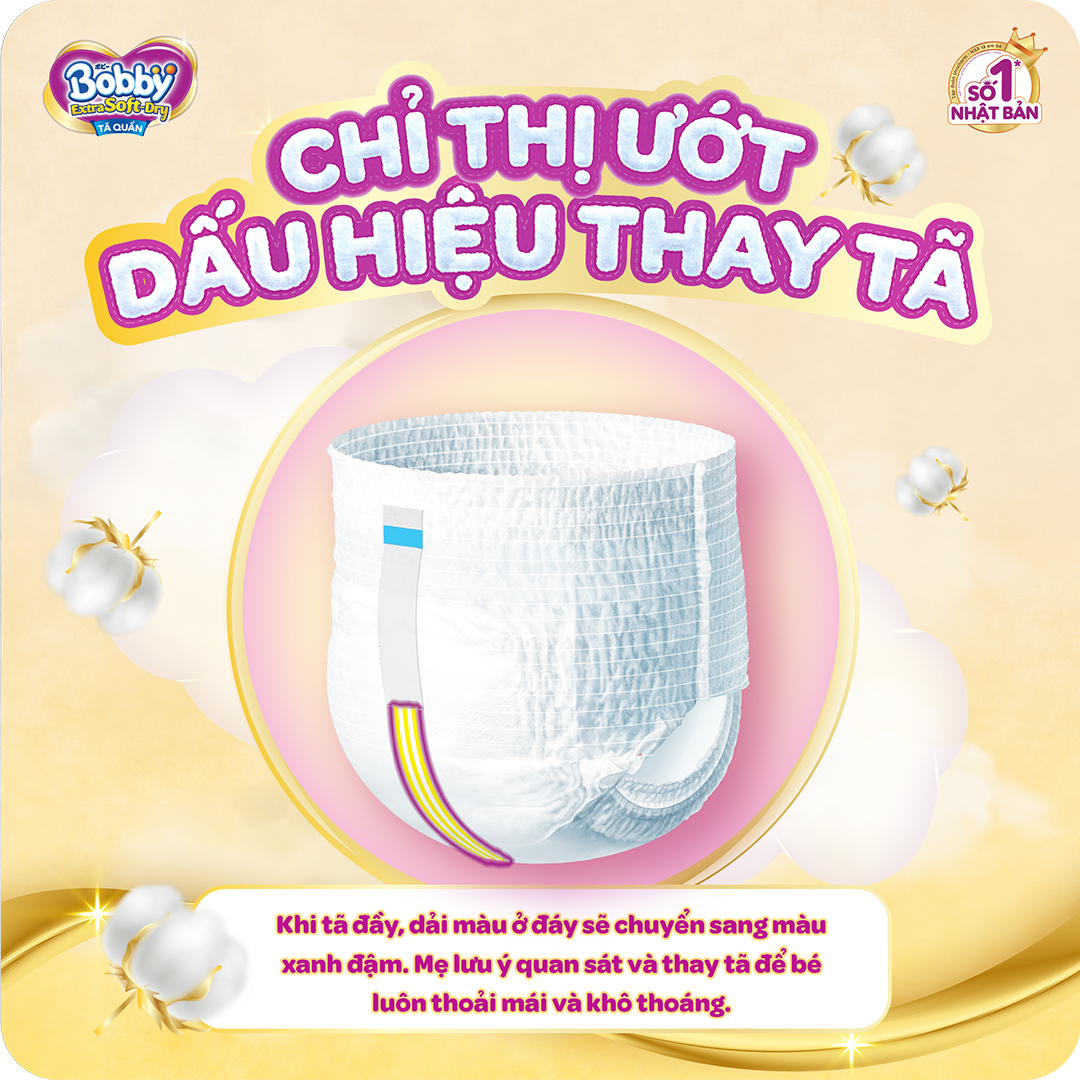 Tã Quần Bobby Extra Soft Dry S70