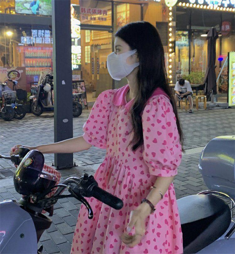 CHENGRUI Váy cổ búp bê Pháp cho nữ mùa hè 2023 đầm dài thắt lưng mỏng sinh viên ngọt ngào dịu dàng váy gió