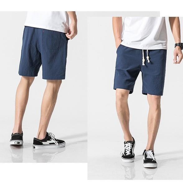 Quần short đũi nam dáng lửng, chất đũi mềm mát