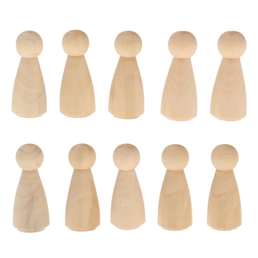 30PCS Blank Wooden Peg Family People Peg Dolls Crafts DIY Toys