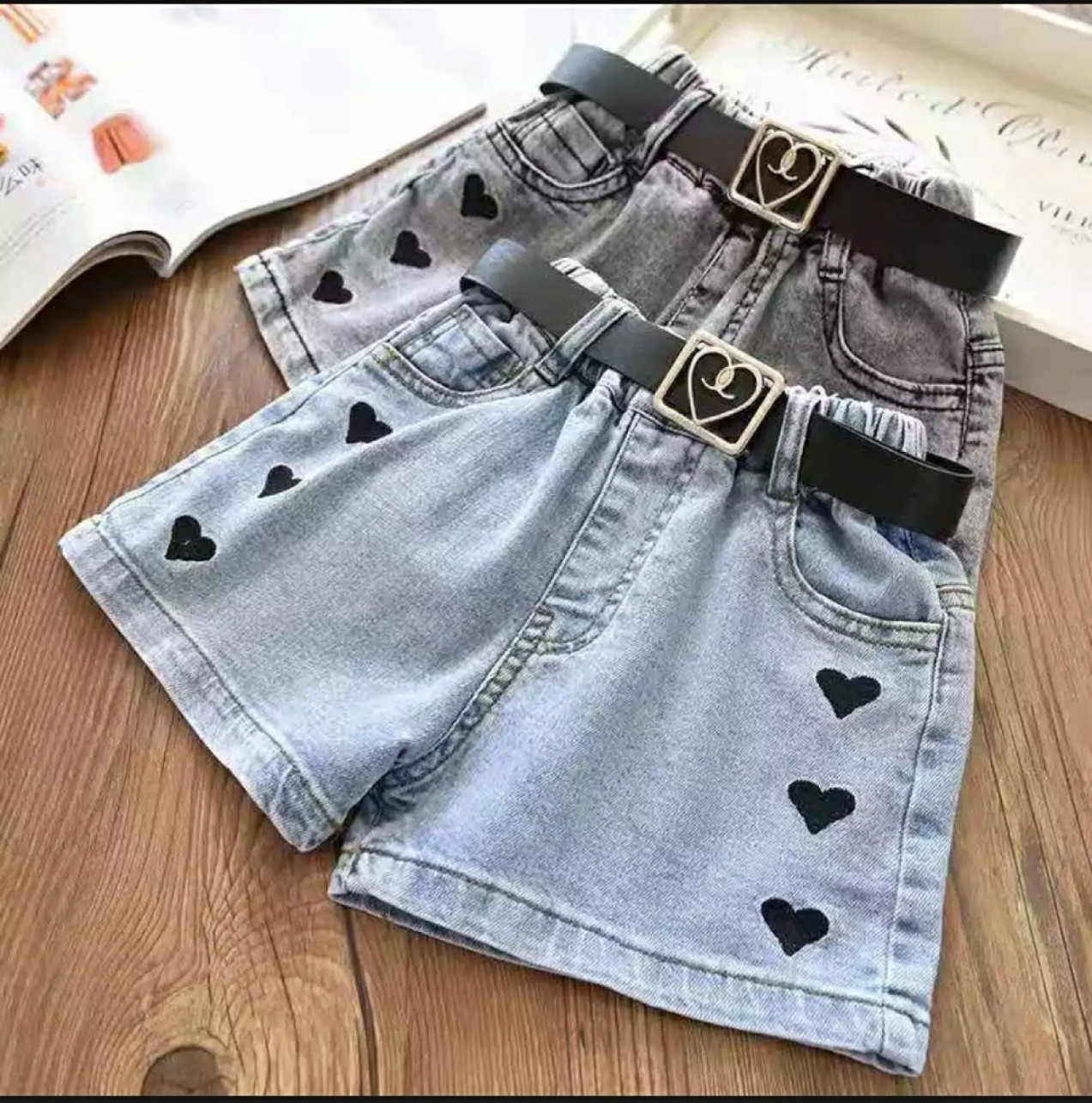 Quần đùi cho bé gái phong cách size 10-25KG chất jeans thun co giãn thoải mái