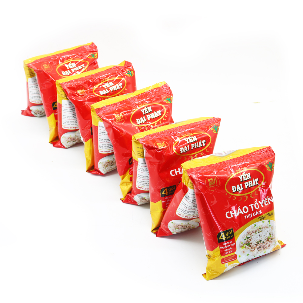 Cháo Tổ Yến Thịt Bằm - Yến Đại Phát, Yến thật, thịt thật, 4 gói gia vị, ăn liền, tiện lợi