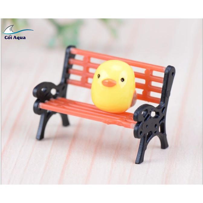 Tiểu cảnh mini Terrarium ️ Ghế công viên tiểu cảnh màu nâu trang trí sen đá, sân vườn, bể cá, bể terrarium